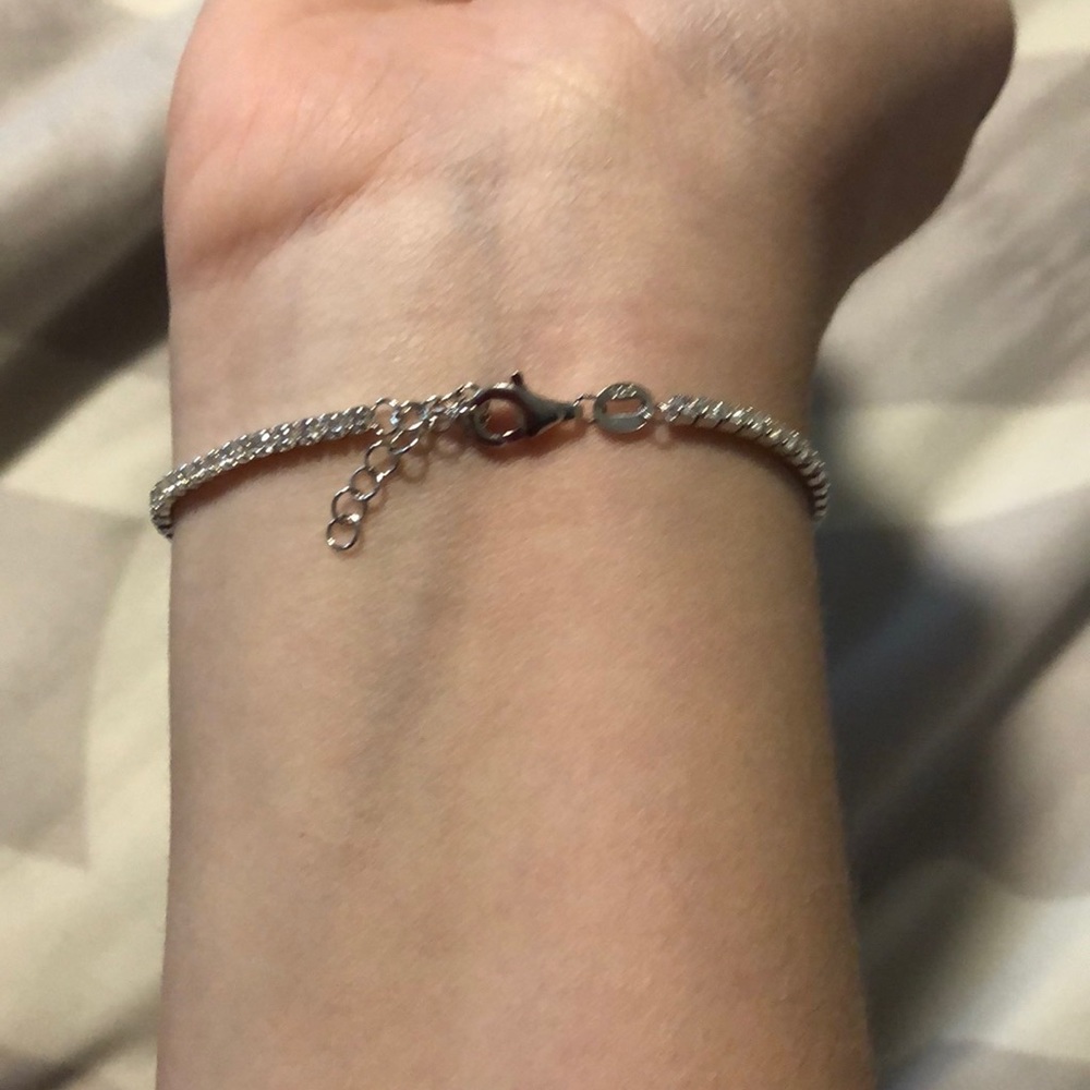 Silver Rectangular Bracelet - image 2